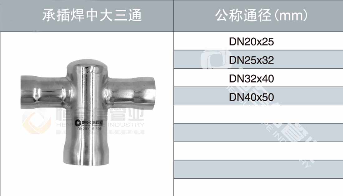 承插焊中大三通参数1